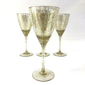 The Cellar Gold Confetti Glitter Wine Glasses Set Of 4 Durable Stylish Toast Dri